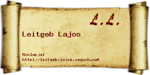 Leitgeb Lajos névjegykártya
